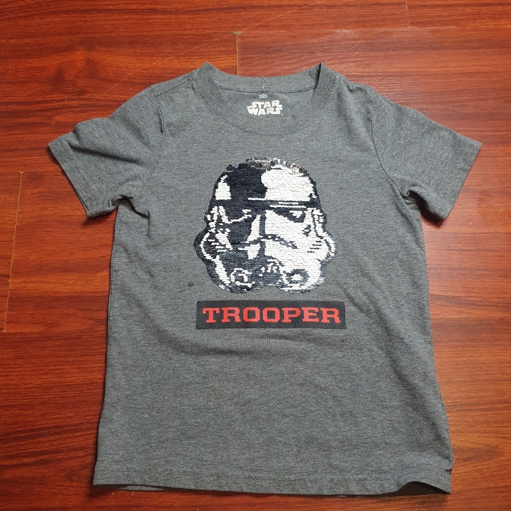 Star Wars trooper Sequin tshirt youth sz 7